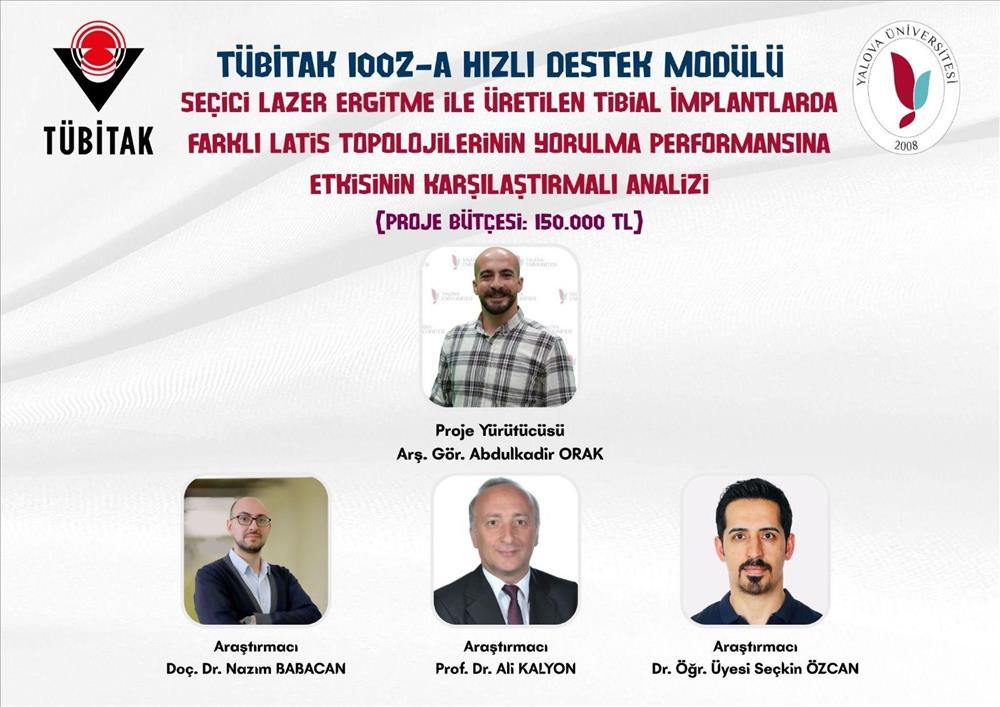 Dr. Öğr. Üyesi Seçkin Özcan'ın Araştırmacı Olarak Yer Aldığı İki Proje TÜSEB ve TÜBİTAK Tarafından Desteklendi.