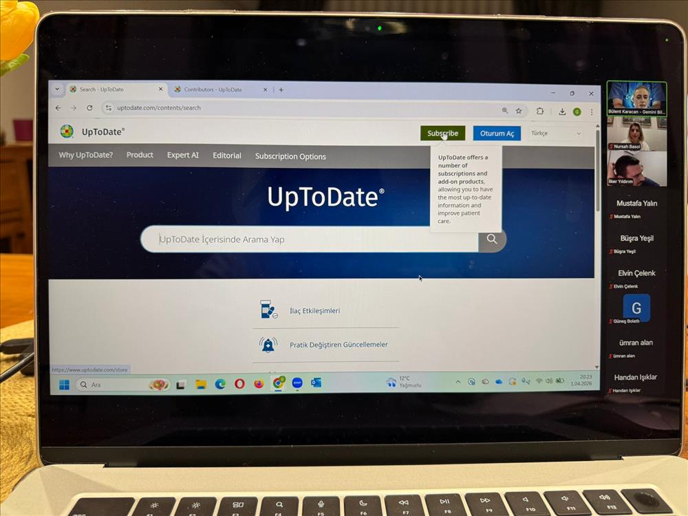 UpToDate Kullanımına Yönelik Eğitim Programı Düzenlendi