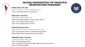 Yalova Üniversitesi Tıp Fakültesi Oryantasyon Programı