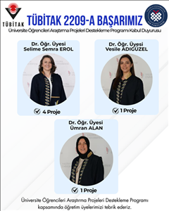 TÜBİTAK 2209-A Programında 6 Projemiz Destek Almaya Hak Kazandı